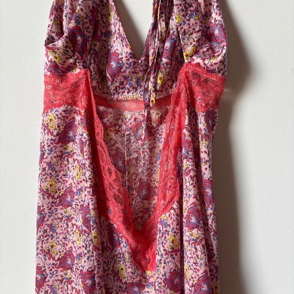 EUC Anthropologie Romper Nightie S Coral Floral - Picture 11 of 11